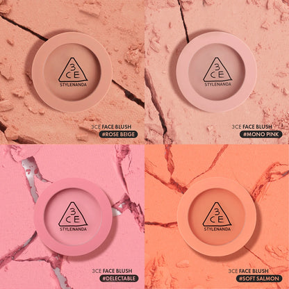 Blush 3CE Mood Recipe Delectable - Poudre Soyeuse Modulable Pigmentation Naturelle Longue Tenue K-Beauty