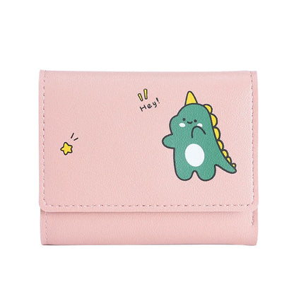 Portefeuille Femme Cartoon Cuir PU - Porte-Cartes Tri-Fold Multi-Emplacements