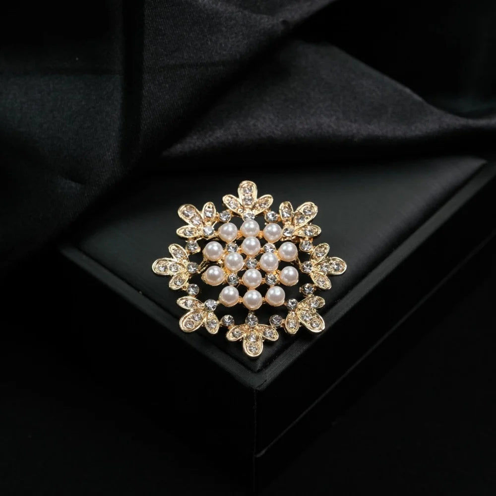 Broche Cœur Amour Perle Fleur Tulipe Luxe – Pin's Corsage Alliage Élégant Mariage Femme