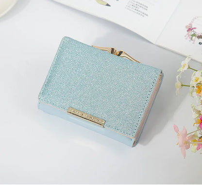 Portefeuille Femme Brillant Tri-Fold - Cartera Mujer Clutch Porte-Monnaie Simple