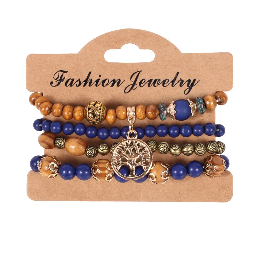 Set Bracelets Bohèmes Perles Colorées – Tressés Main Été