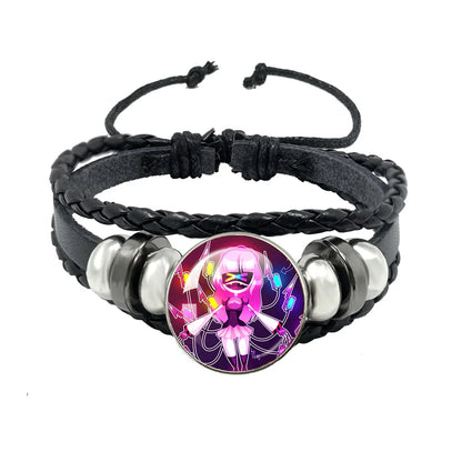 Bracelet Murder Drones Uzi x N – Cabochon Verre Cuir Ajustable Fan Art