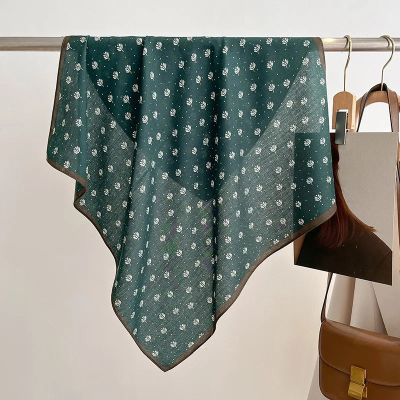 Foulard Carré Coton 70cm Imprimé Floral Femme - Bandana Headband Neckerchief Accessoire