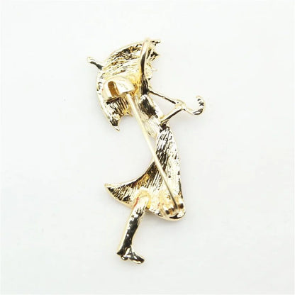 Broche Parapluie Cristaux Exquise – Pin's Corsage Polyvalent Femme