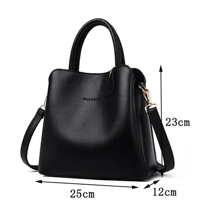 Sac à Main Femme Cuir Luxe 3 Poches - Tote Crossbody Designer Petit