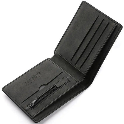 Portefeuille Homme Cuir PU Multi-Cartes - Porte-Monnaie Pliable Grande Capacité