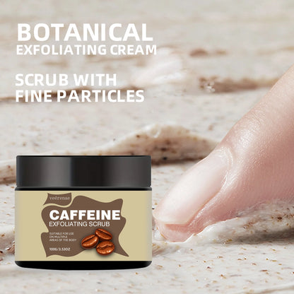 Gommage Exfoliant Caféine 100g - Texture Crème Glacée Léger Non-Collant Pores Cadeau Tous Types Peau