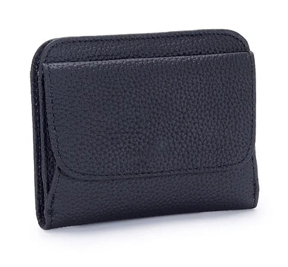 Portefeuille Femme Cuir Véritable Pliable Simple - Porte-Monnaie Multifonction Coin Bag Petit Money Bag