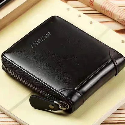Portefeuille Homme Femme Cuir PU Compact - Porte-Cartes Poche Khaki Unisexe