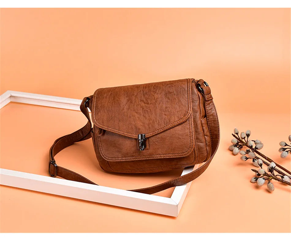 Sac à Bandoulière Femme Vintage Cuir Souple - Petit Sac Crossbody Designer Luxe