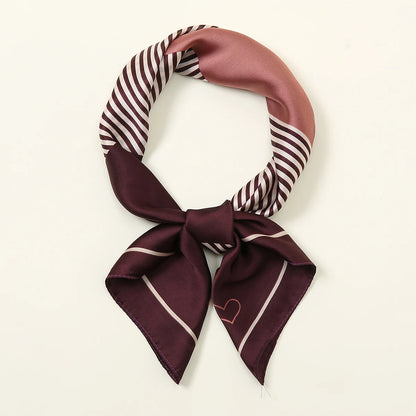 Foulard Carré Soie Satin Géométrie Luxe Femme - Hijab Bandana Headband Cadeau