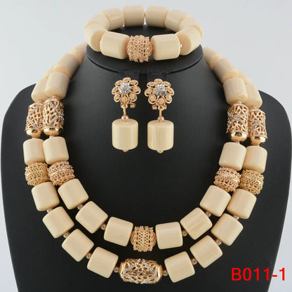 Ensemble Bijoux Perles Cristal Africain – Parure Mariée Luxe