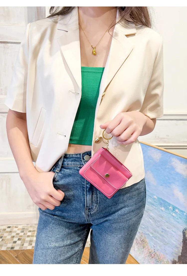 Portefeuille Femme RFID Blocking Trifold Multi-Cartes - Porte-Monnaie Zippé Porte-Clés Sécurisé
