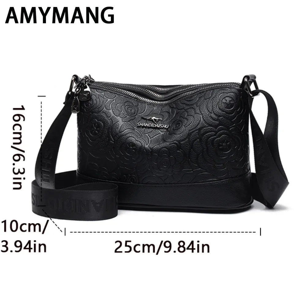 Sac à Main Femme Cuir PU 3 Poches - Grand Tote Bag Crossbody Imprimé Fashion