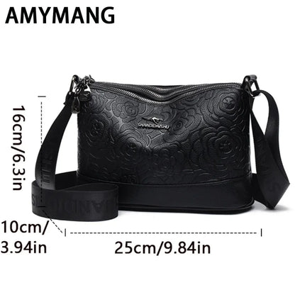 Sac à Main Femme Cuir PU 3 Poches - Grand Tote Bag Crossbody Imprimé Fashion