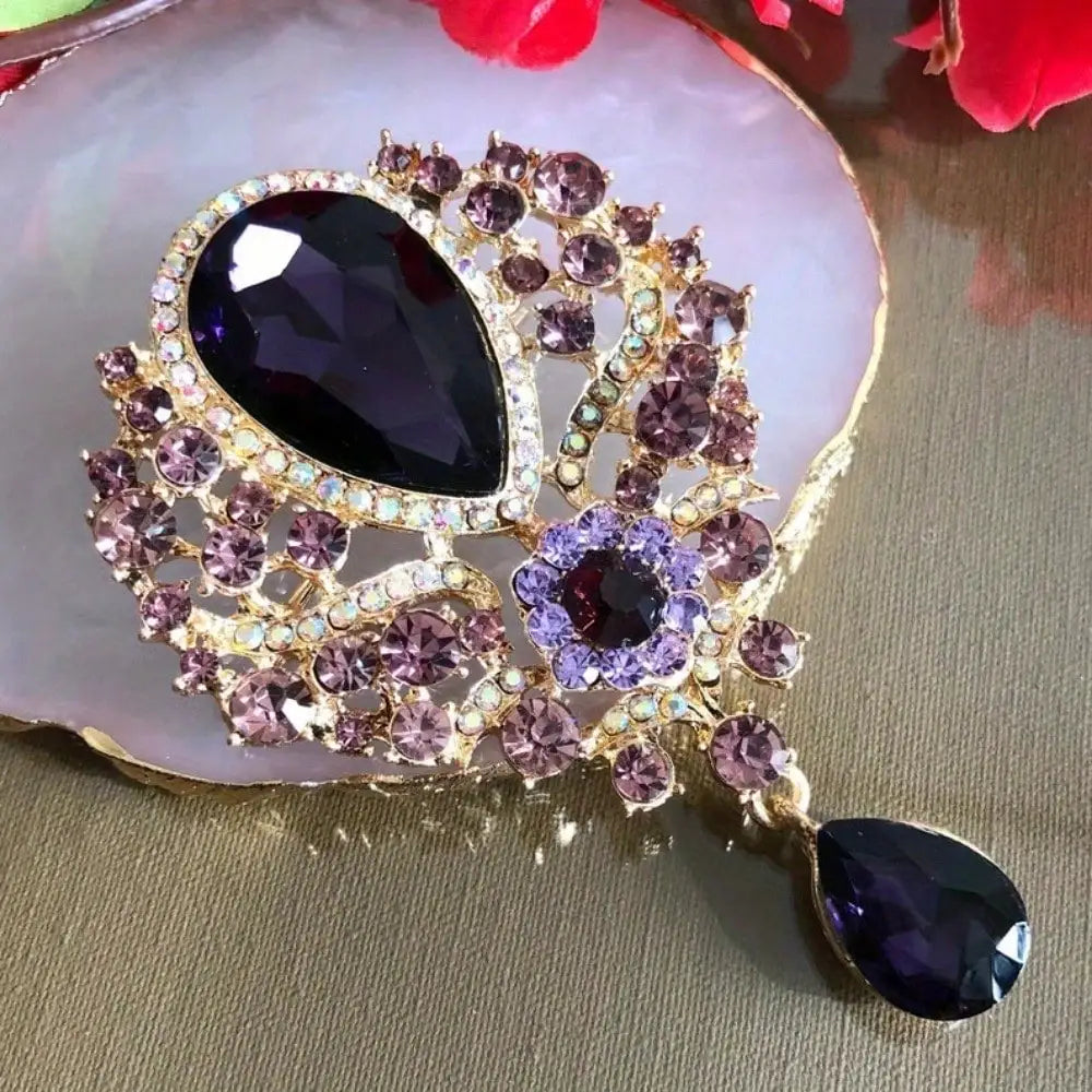 Broche Baroque Fleur Luxe - Pin's Élégant Mariage Soirée Cadeau