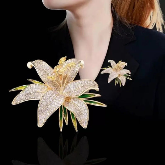 Broche Cœur Amour Perle Fleur Tulipe Luxe – Pin's Corsage Alliage Élégant Mariage Femme
