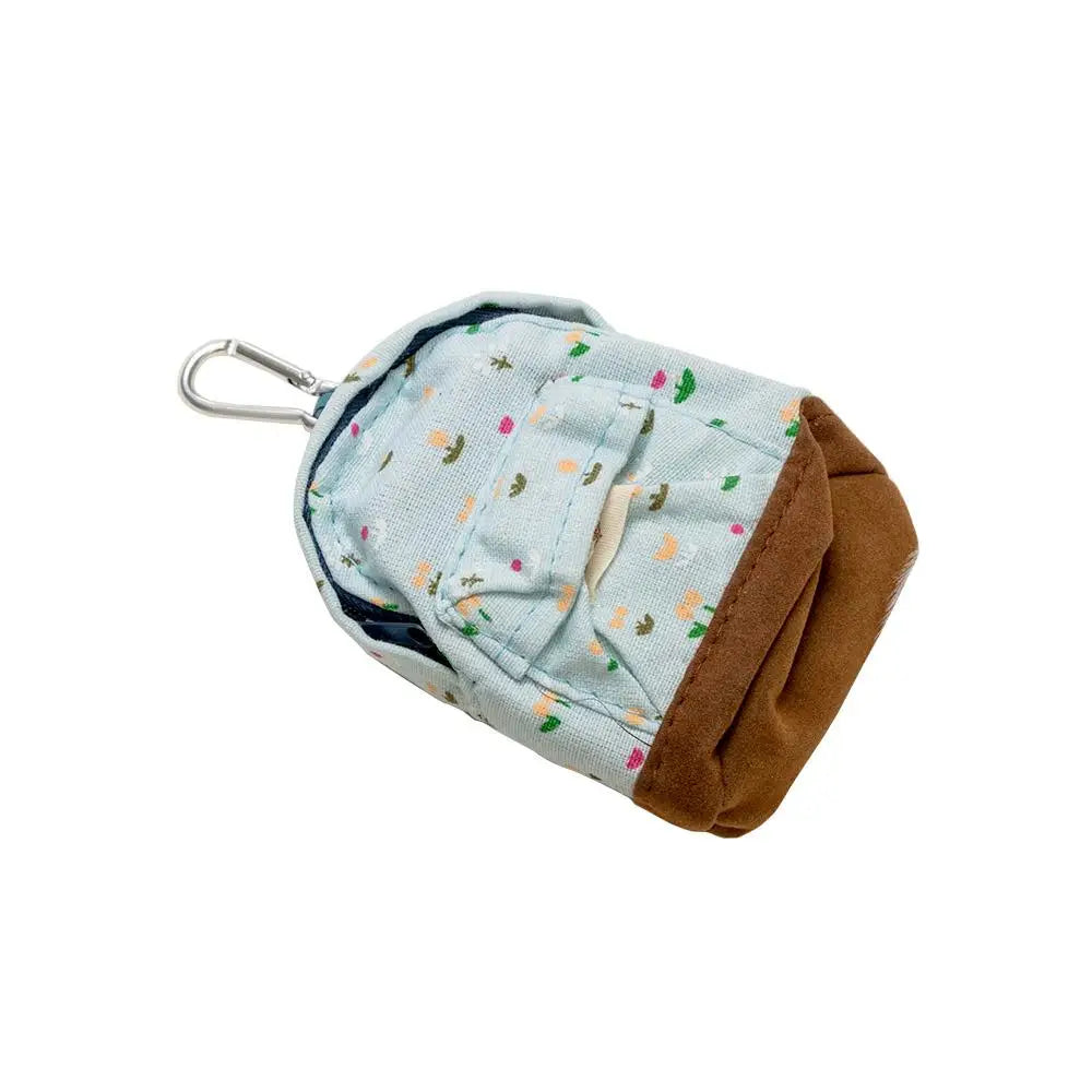 Porte-Monnaie Kawaii Toile Motif Floral - Mini Pochette Zip pour Clés et Cartes