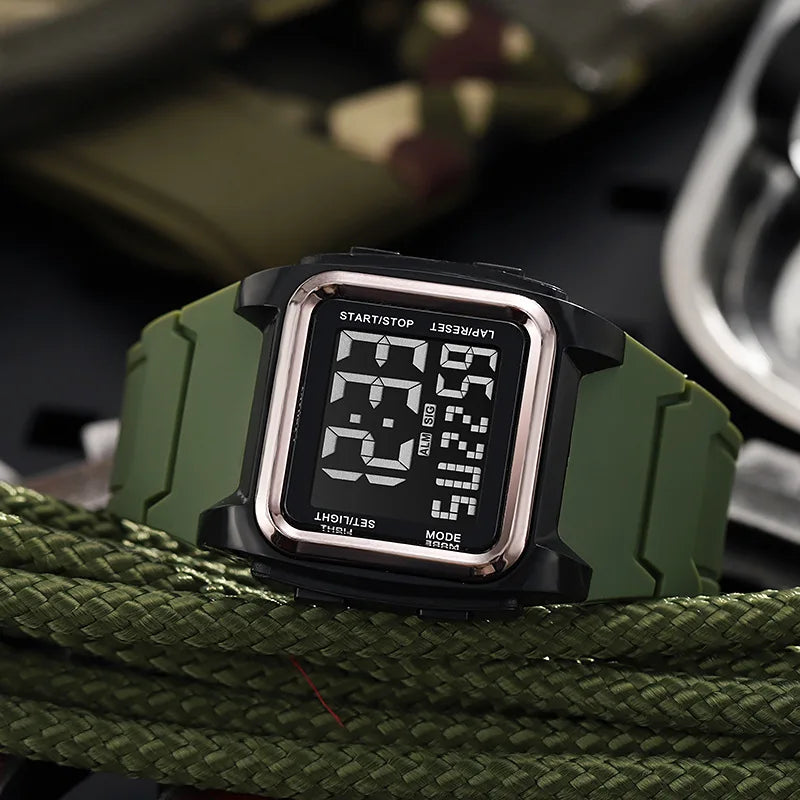 Montre Sport Numérique YIKAZE - Étanche LED Multifonction Homme