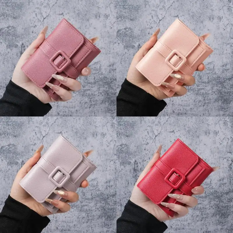 Portefeuille Femme Compact Cuir PU - Porte-Monnaie avec Porte-Cartes Étudiant