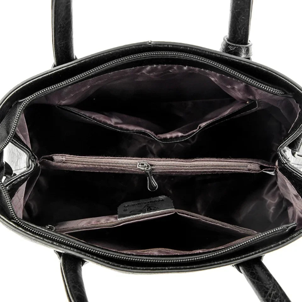 Sac à Main Femme Cuir PU Bordeaux - Grand Tote Bag Épaule Carré avec Bandoulière Crossbody