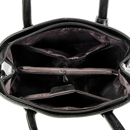 Sac à Main Femme Cuir PU Bordeaux - Grand Tote Bag Épaule Carré avec Bandoulière Crossbody