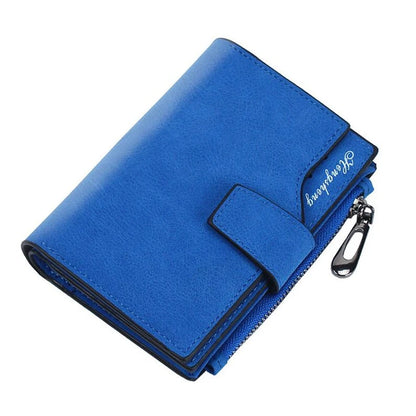 Portefeuille Femme Court Cuir PU Pliable Gris - Porte-Carte Porte-Monnaie Portable Lady Coin Purse