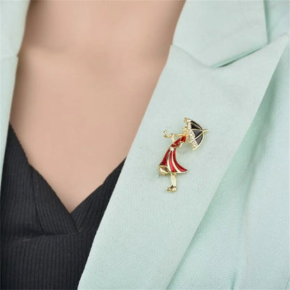 Broche Parapluie Cristaux Exquise – Pin's Corsage Polyvalent Femme
