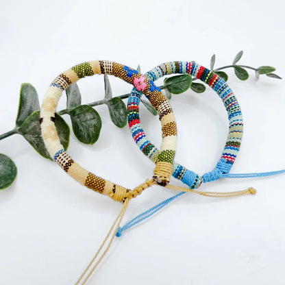 Ensemble 12 Bracelets Bohèmes Coton Ajustables – Ethniques Unisexe Voyage