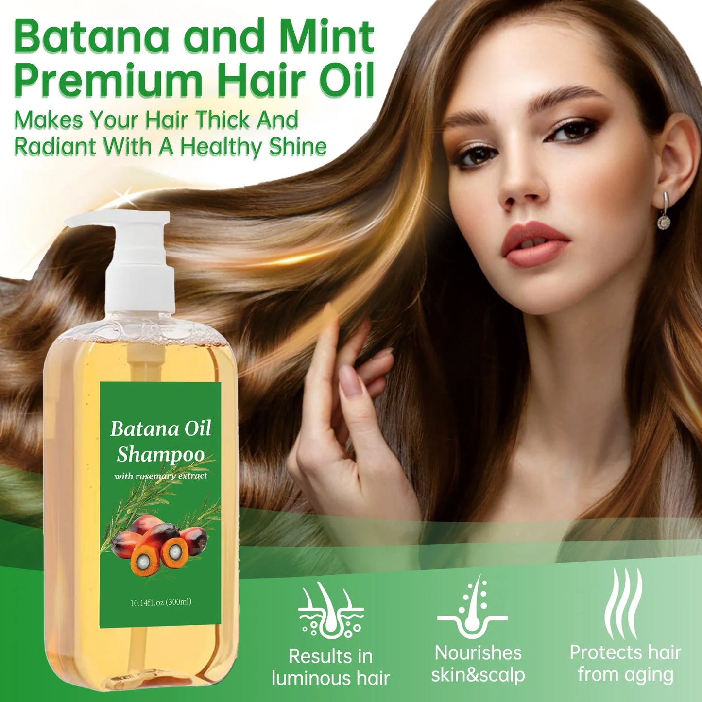 Shampooing Croissance Batana Oil & Romarin 300ml - Anti-Frisottis Anti-Casse