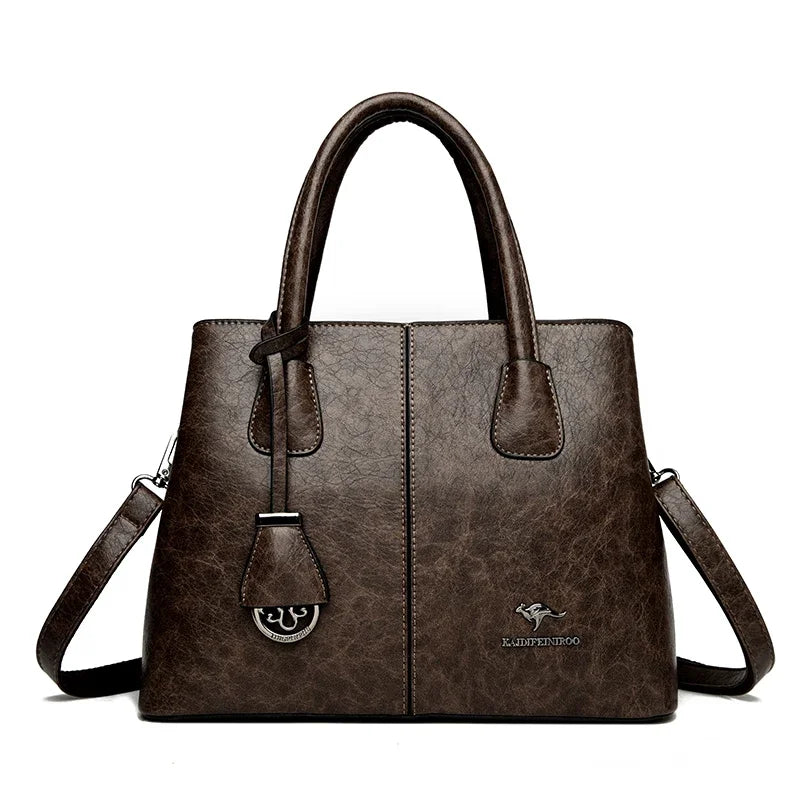 Sac à Main Femme Cuir PU Bordeaux - Grand Tote Bag Épaule Carré avec Bandoulière Crossbody