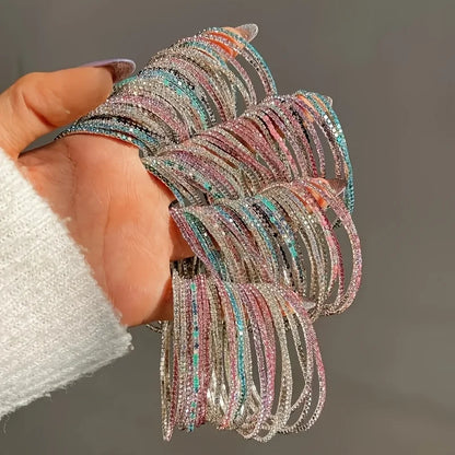 Set 5 Bracelets Bohème Luxe Empilables – Strass Colorés Femme