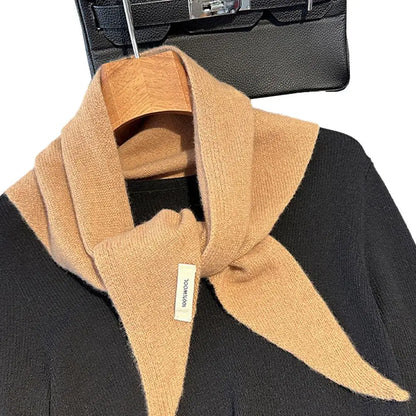 Foulard Triangle Laine 100% Niche Britannique Coréen - Écharpe Tricotée Multifonction Femme