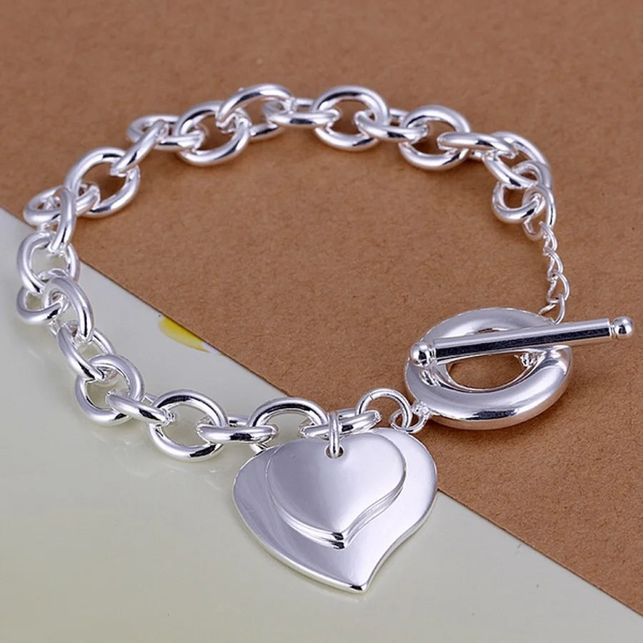 Bracelet Argent Sterling 925 Chaîne Carrée Solide - Bijou Femme Homme Unisexe Cadeau Mariage Soirée