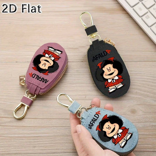 Porte-Clés Mafalda Femme Homme - Porte-Monnaie Compact avec Chaîne et Organisateur Clés