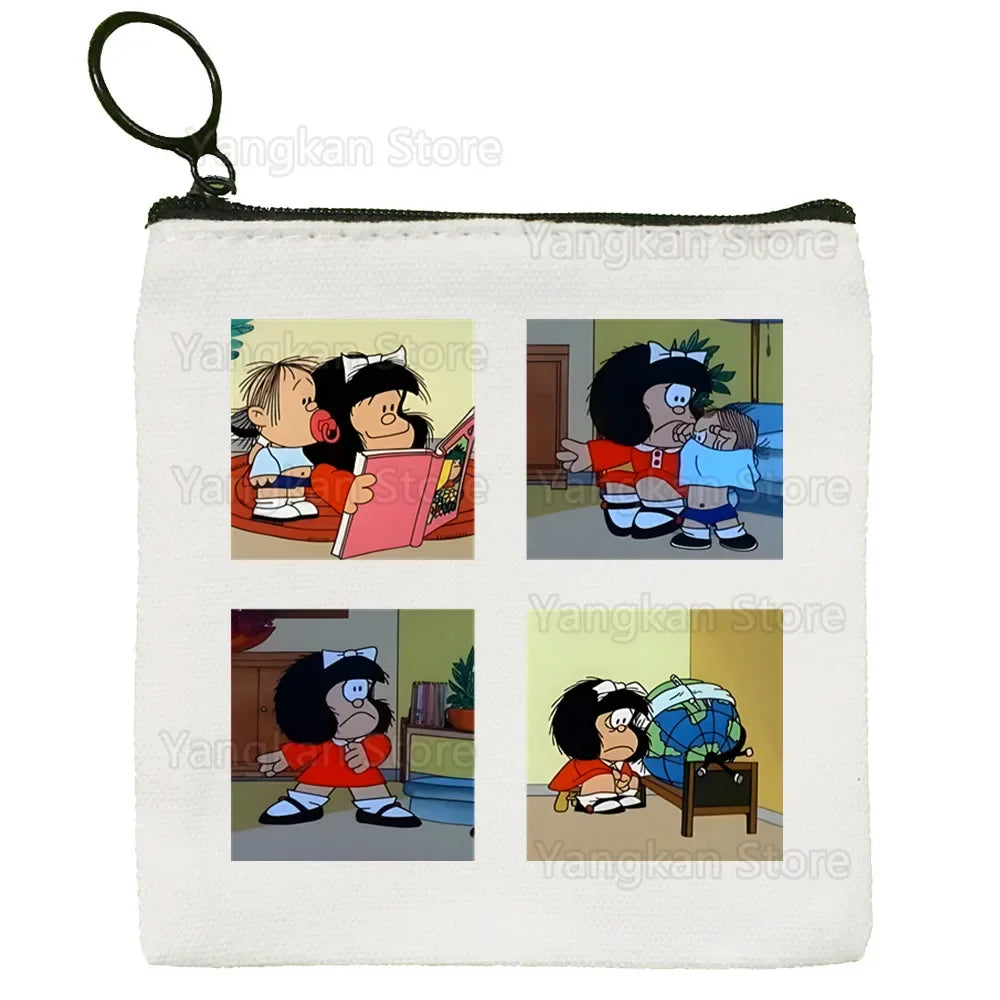 Portefeuille Vintage Mafalda Porte-Monnaie - Porte-Carte Multifonction Garçon Fille Unisexe Rétro