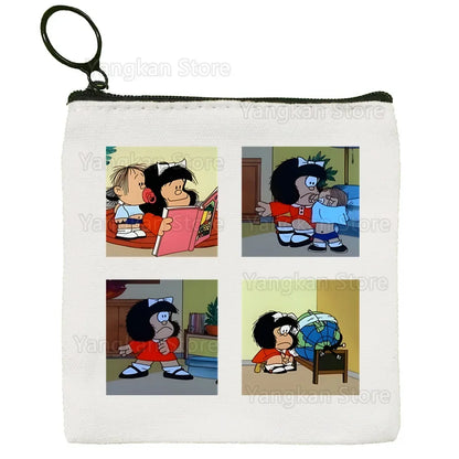 Portefeuille Vintage Mafalda Porte-Monnaie - Porte-Carte Multifonction Garçon Fille Unisexe Rétro