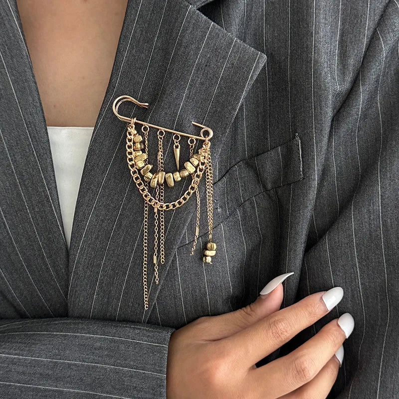 Broche Chaîne Pompons Irréguliers - Accessoire Multifonction Pantalon