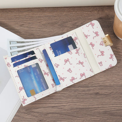 Portefeuille Femme Mini Pliable Multi-Cartes - Porte-Carte ID Fenêtre Voyage Extérieur Rose