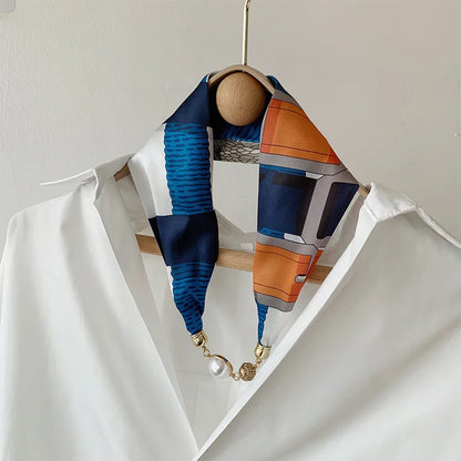 Women's Square Scarf with Magnetic Buckle - Versatile Summer Luxury Scarf/Necklace