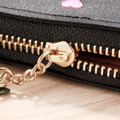 Portefeuille Femme Mini Court Pompon Zippé - Porte-Monnaie Cuir PU Cute Porte-Carte Main Vert