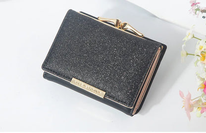 Portefeuille Femme Brillant Tri-Fold - Cartera Mujer Clutch Porte-Monnaie Simple