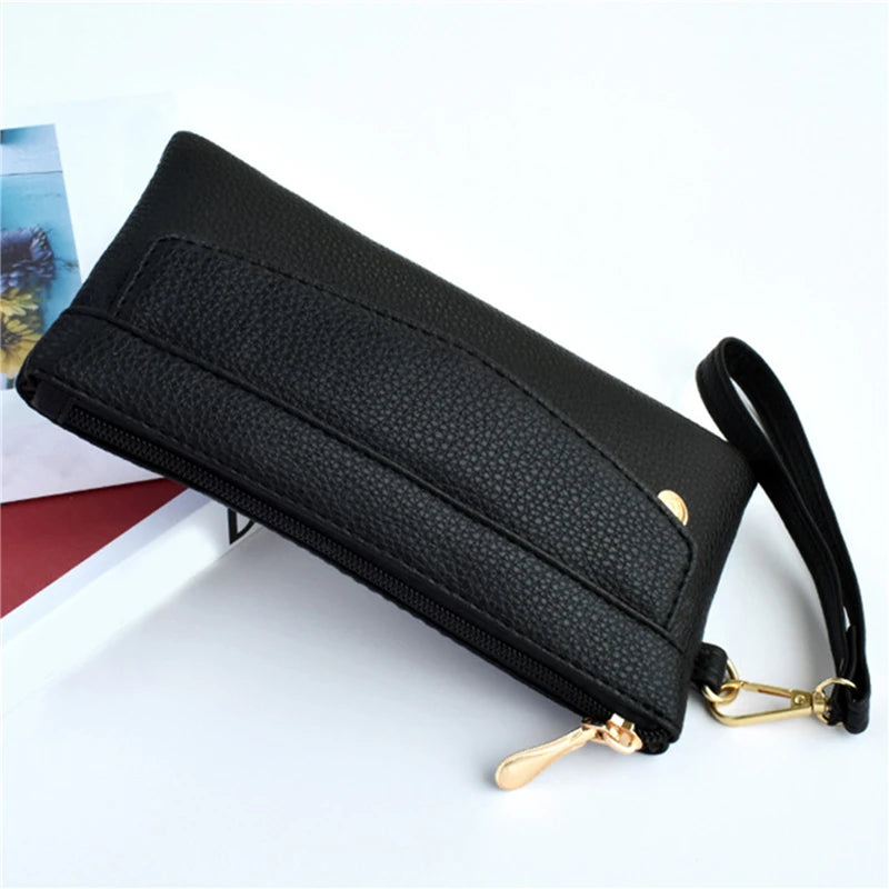 Portefeuille Femme Cuir PU Portable Fashion - Sac à Main Porte-Monnaie Téléphone Étanche