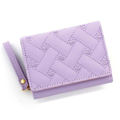 Portefeuille Femme Kawaii Mignon - Petit Porte-Monnaie Cuir Rose Designer