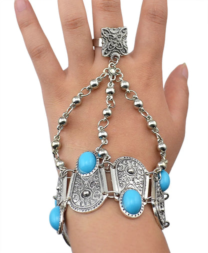 Bracelet Jonc Ethnique Tribal Turquoise - Inspiration Indienne et Africaine