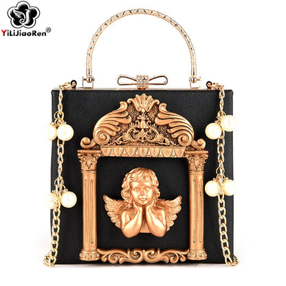 Sac à Main Femme Luxe Perles Ange - Crossbody Cuir Épaule Designer Élégant