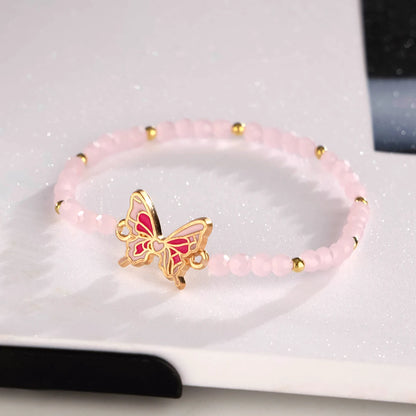 Ensemble 12 Bracelets Perles Verre Bohème – Bangles Papillon Romantique Mignon Femme
