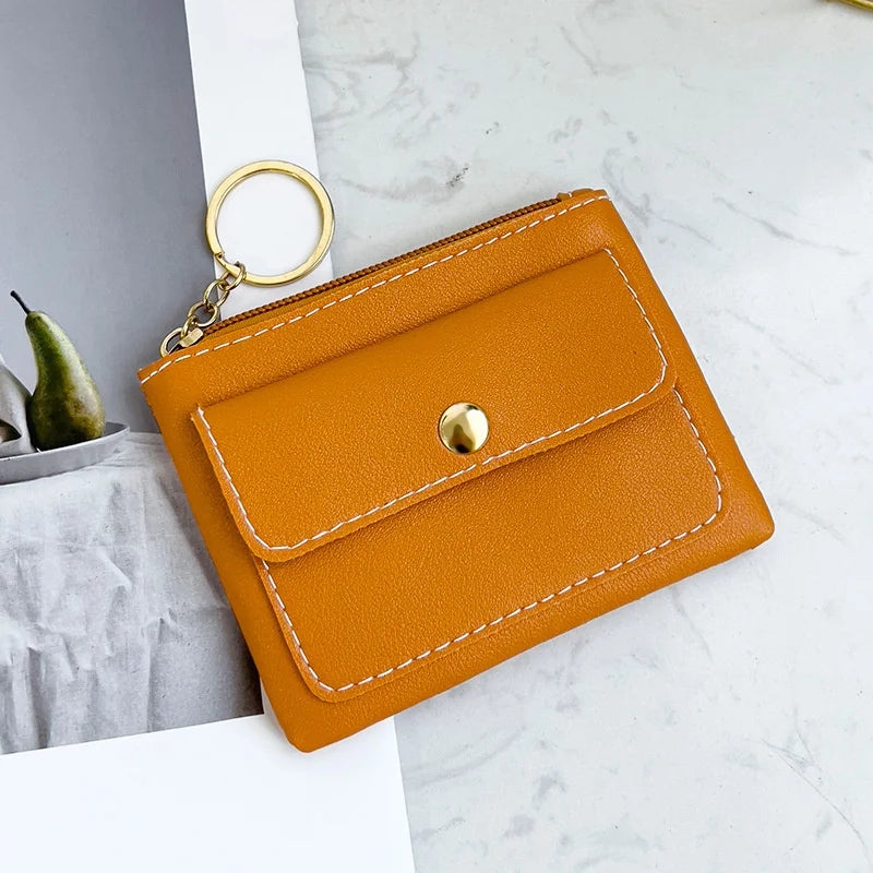 Portefeuille Femme RFID Blocking Trifold Multi-Cartes - Porte-Monnaie Zippé Porte-Clés Sécurisé
