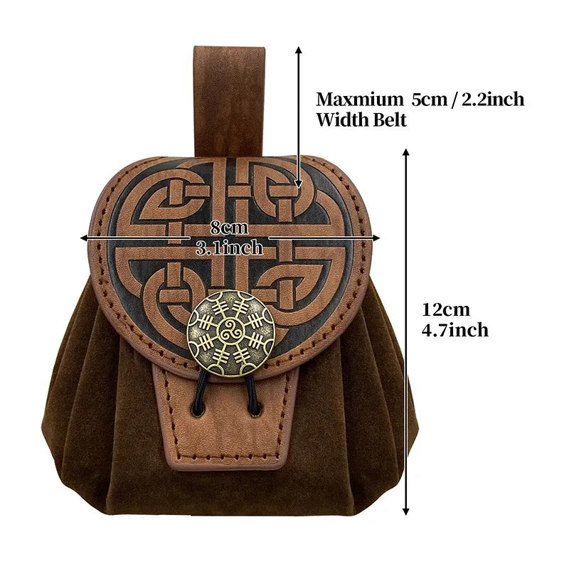 Sacoche Banane Steampunk Homme Cuir PU - Sac Ceinture Médiéval Punk Porte-Monnaie Cosplay Vintage