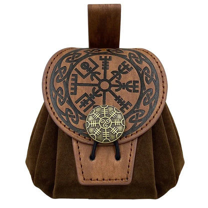 Sacoche Banane Steampunk Homme Cuir PU - Sac Ceinture Médiéval Punk Porte-Monnaie Cosplay Vintage